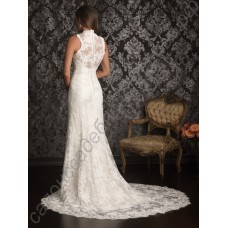 Кружевное свадебное платье русалка c V-образным вырезом